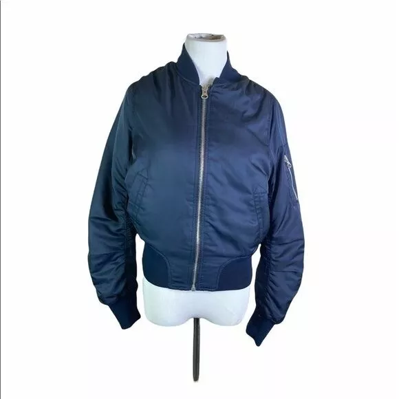 Topshop navy florris ma1 bomber jacket 2