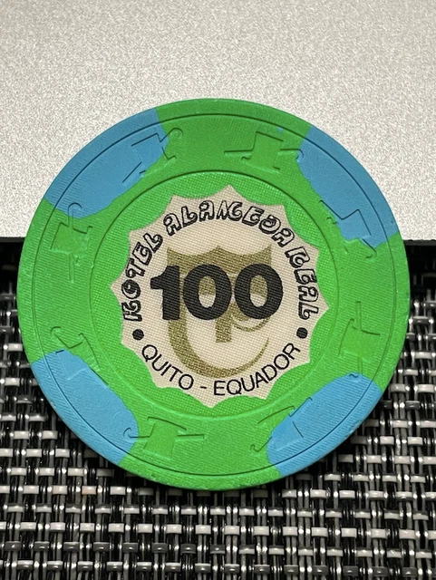 ((Rare)) $100 Hotel Alameda Real Quito Equador Casino Chip Poker ((Not Listed))