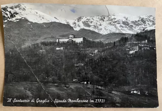 Cartolina Il Santuario di Graglia Biella con Mombarone Non viaggiata