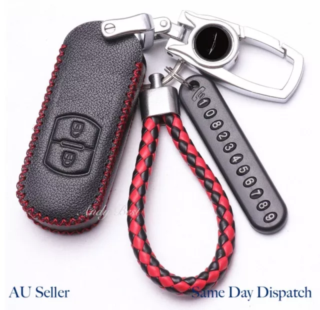 For Mazda 2 3 5 6 CX3 CX5 CX7 Car key case cover remote Geniue leather