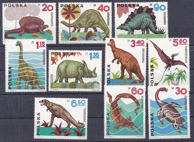 Dinosaurier 1965, Polen, Mi.Nr.1570-79, postfrisch   MNH