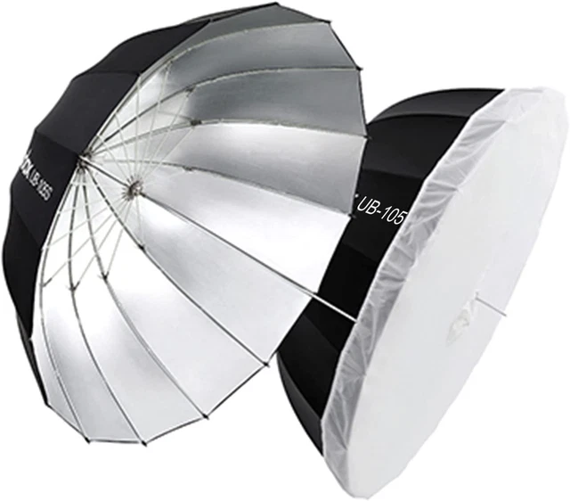UB-105S 41.3" 105Cm Silver Inner Parabolic Deep Reflective Umbrella Photography