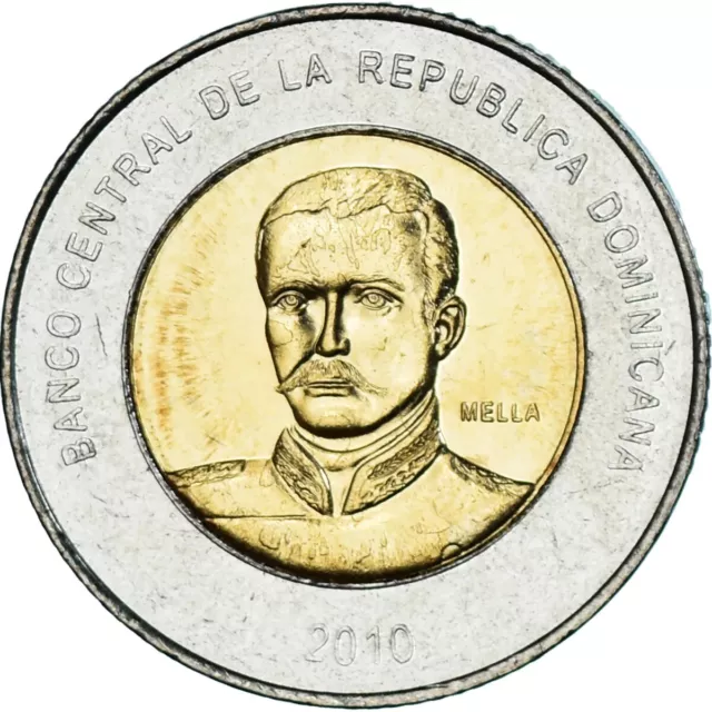 2010 Dominican Republic 10 Pesos Coin Republica Dominicana Moneda Banco Central