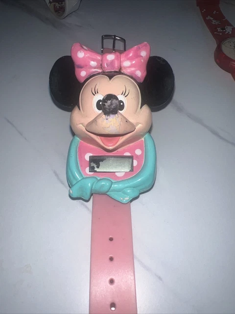 Vintage 1991 Disney Minnie Mouse Talking Time watch By Sounds of Fun No Battery