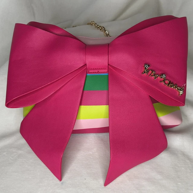 Betsey Johnson Rainbow Stripe Bow Shoulder Bag