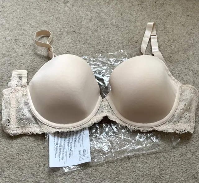 AVON ESSENTIALS T Shirt Bra with Lace 36C - Nude - Brand New in Packet  £9.99 - PicClick UK