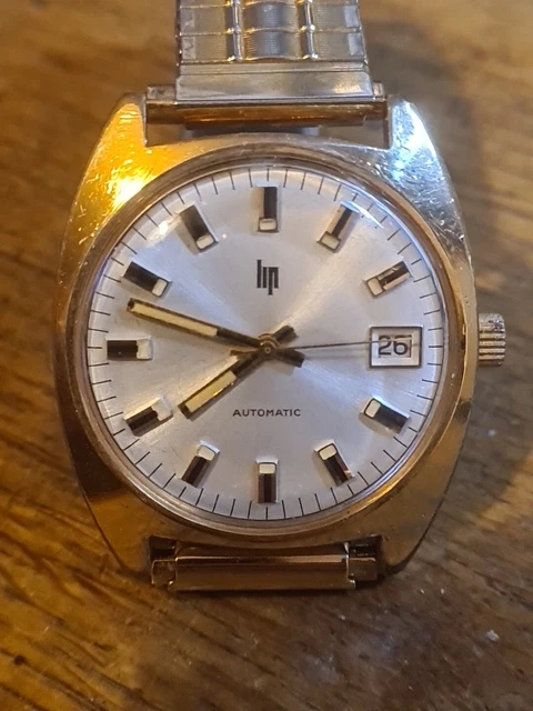 Montre Lip Automatic Duromat 1970 - 25 Rubis - Boîtier Doré 35mm - Occasion