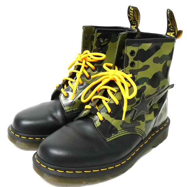 APE DE BAIN × DR. MARTENS 1460 BAPE ZIP 8 BOOT À YEUX 60e modèle  commémoratif US10 UK9 EUR 280,32 - PicClick FR