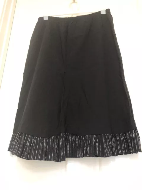 Black Stretch Viscose Spandex Elastic Waist Knee Length Skirt Size 18 by SATU