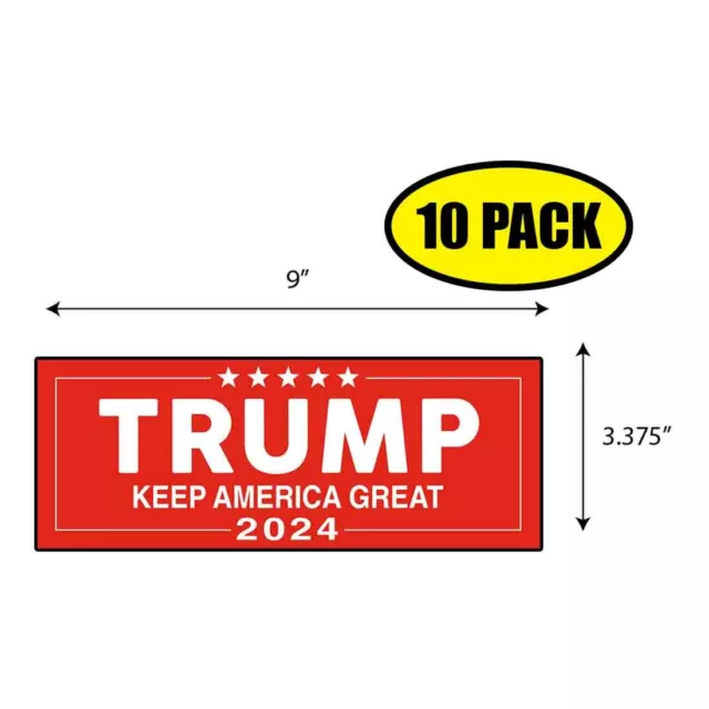 10 PACK 3.375&X9& TRUMP KAG 2024 Sticker Decal Humor Funny Gift TRUMP