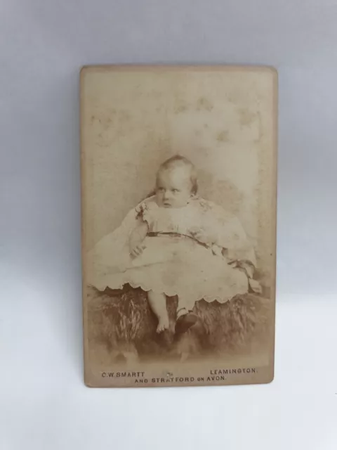 Victorian Photo CDV Baby Toddler Dress One Shoe C W Smartt Leamington Stratford