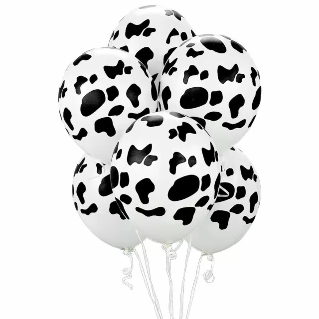 Wild West Cowboy Party Supplies Cow Print Latex Balloons (28 cm / Pk.10)