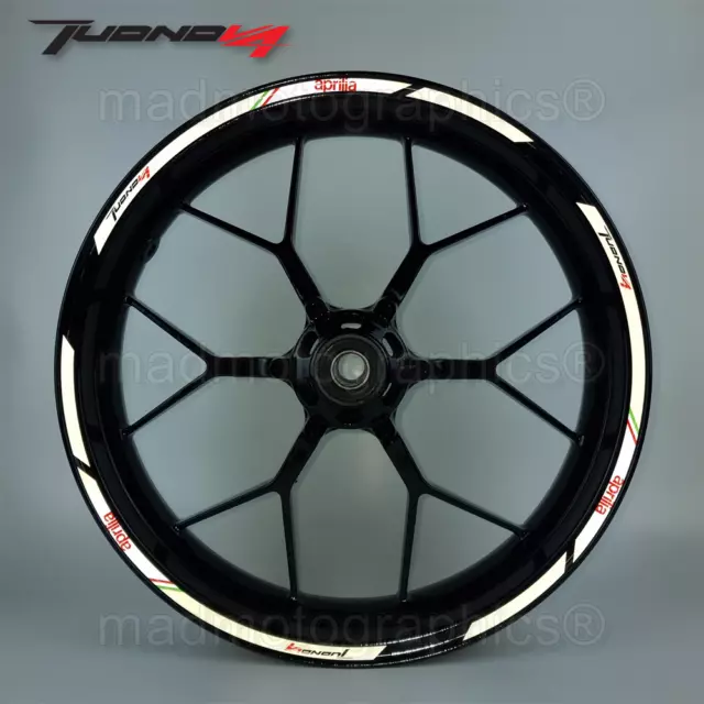 Aprilia Racing Tuono V4 Reflektierende Felgen Rand Aufkleber stickers decal rim