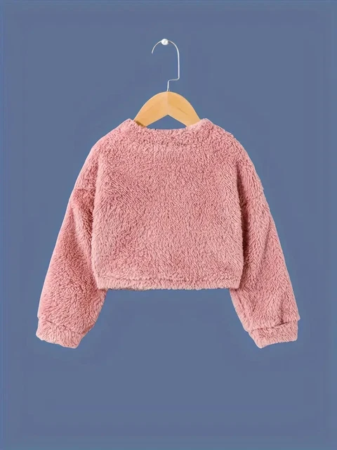 Pullover in pile reversibili larghi maniche lunghe per bambine per bambini 7-8 anni