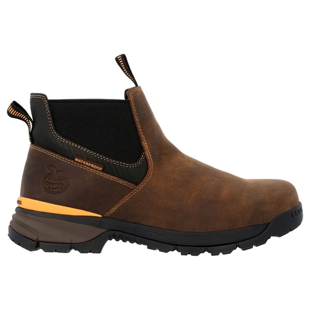 Georgia Boot Stivali Lavoro Uomo Impermeabili Marrone, Altezza 5 Pollici (12,7 Cm), Pelle, Puntale Sicurezza Casual - 3