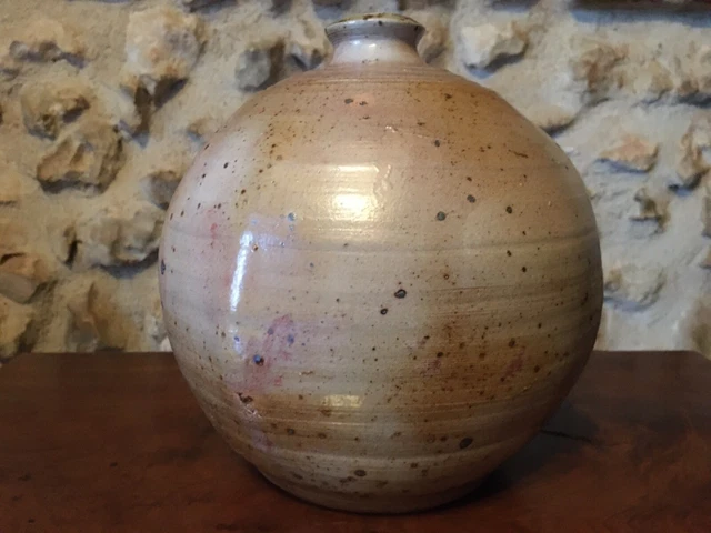 Vase boule en grès la borne céramique, Alain Magne 