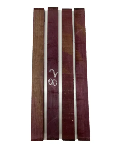 4 Pack, Purpleheart  Thin Stock Lumber Board- Wood crafts 24"x 2"x 3/4" #82