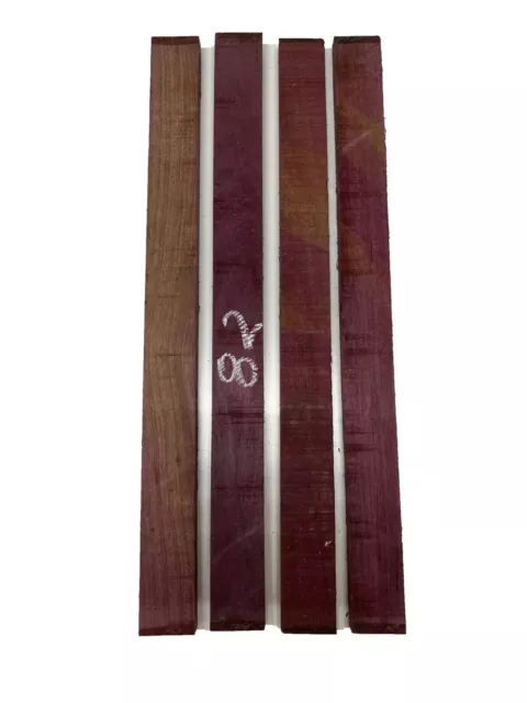 4 Pack, Purpleheart  Thin Stock Lumber Board- Wood crafts 24"x 2"x 3/4" #82