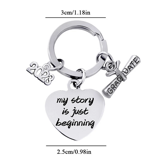 Boucle En Métal Charm Key Heart Alloy Keychain Car Bag Pendant Graduation . 2