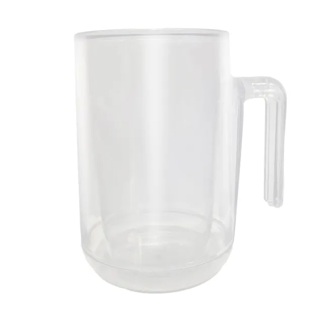 Plastic Beer Cooler Freezeable Drink Mug Insulated Freezer with Handle Double