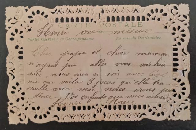 CPA Fantaisie Gaufrée 1900 Découpis & Ajoutis Panier de Fleurs 2