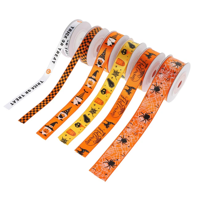 6 Rolls Halloween Webbing Gift Wrapping Rope Ribbons Presents Happy
