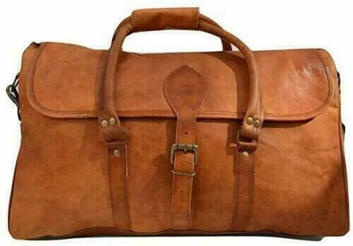 Leather Overnight Bag Travel Duffle Gym Men Weekend Vintage Genuine Mens Luggage