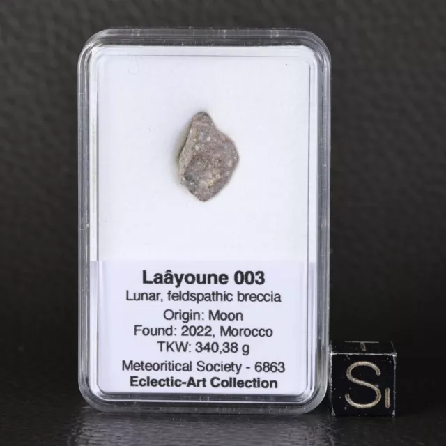 Nouvelle Météorite Lunaire Laâyoune 003 de 0,60 g Achondrite Lune C52.4