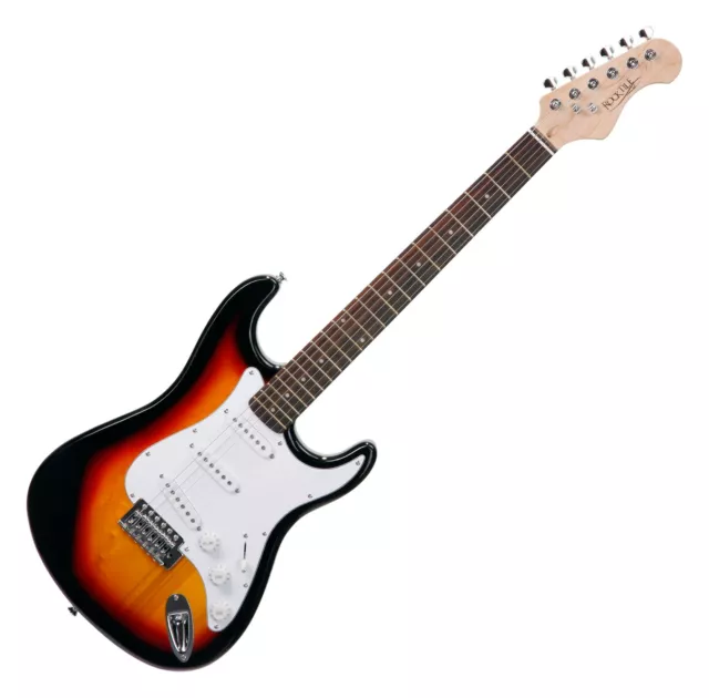 Rocktile Sphere E-Gitarre Single Coil Strat Design Saiten Kabel Tremolo Sunburst