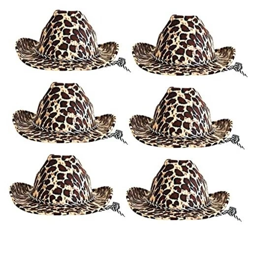 COWBOY HATS WITH Chin Strap – Halloween Western Leopard Print Cowboy ...
