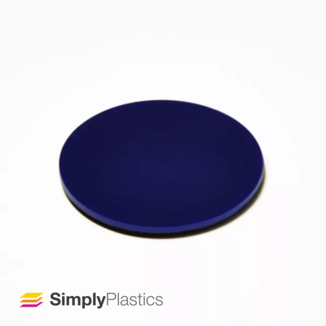 Perspex® Laser Cut Blue 744 Acrylic Plastic Discs Circles / Multi-packs