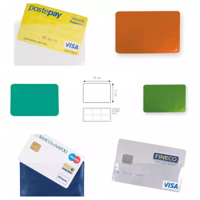 10 Pz. Porta Carte Credito Bancomat Card Tessera Sanitaria Visa Patente American