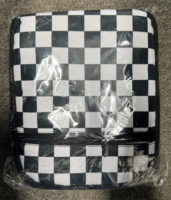 Checkerboard Insulated Lunch Bag Zippered - New w/tags