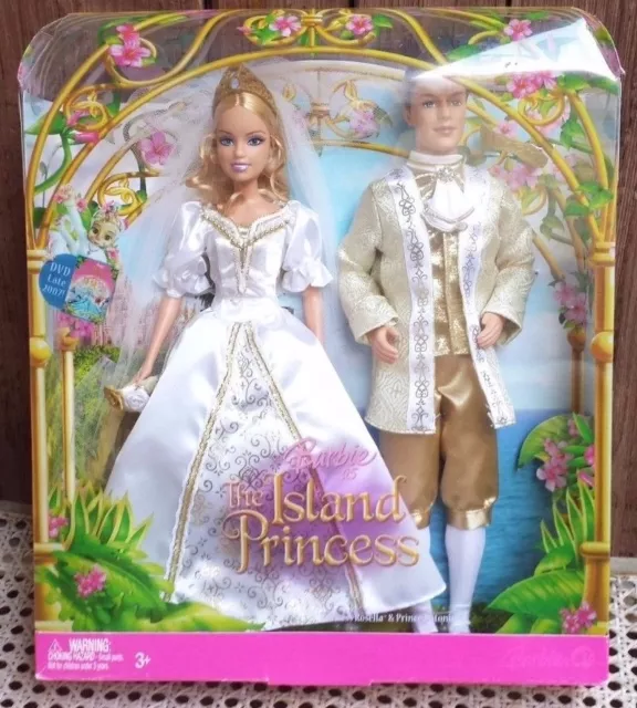 Island Princess Rosella Barbie Doll Prince Antonio Ken Wedding Giftset Rare NRFB