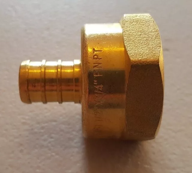 1 Pc. 1/2" Pex X 3/4" Female Npt Threaded Adapter Brass Crimp Fittings Lead Free