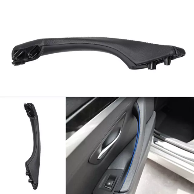 1x Left Side Leather Door Trim Pull Handle FOR BMW 5 series F10 F11 F18 Black