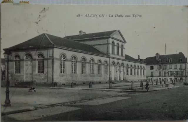 Alençon 61 CPA La Hall Aux Canvas Good Condition 1924
