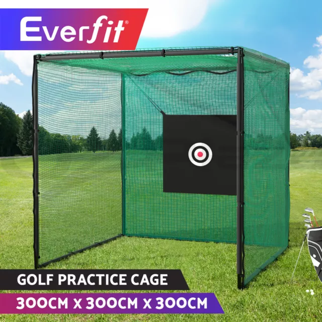 Everfit Golf Practice Cage 3M Hitting Net with Steel Frame Baseball Training