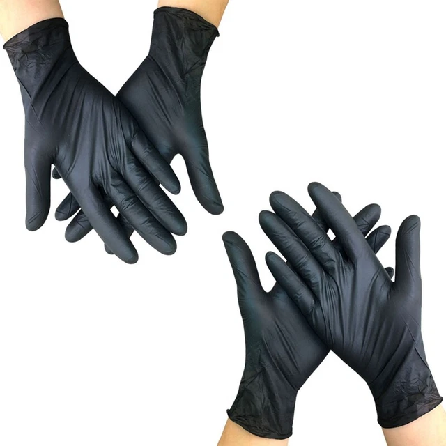 Guanti Nitrile Nero 12 Pz/Lotto Alimenti Qualità Impermeabili T8S1