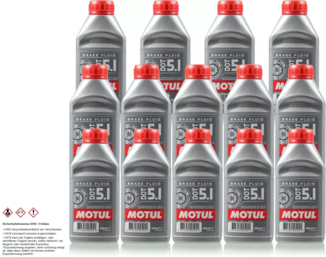 14x 0,5 Liter Original Motul 100950 Bremsflüssigkeit DOT 5.1 Brake Fluid