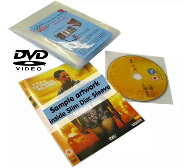 Slimdisc DVD Media Space Saving Cover Sleeve Storage System 25 Pack