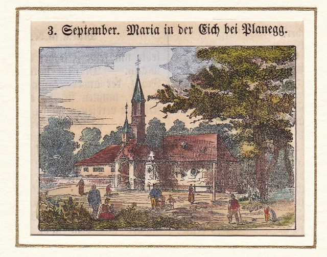 Maria Eich Augustinerkloster Planegg LK München Bayern Holzstich woodcut 1880