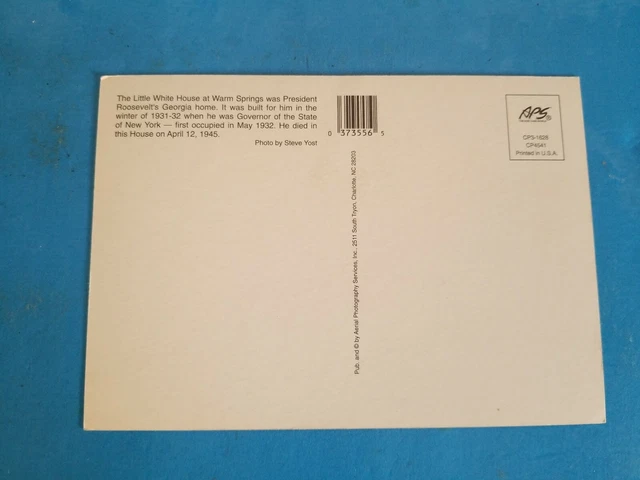 Vtg Unused Postcard.the Little White House,Warm Springs,Ga. 2