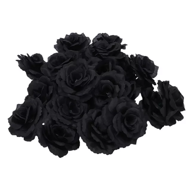 20 Piezas de Flores Artificiales de Seda Rosa Negra para Fiesta, Boda, Casa8326