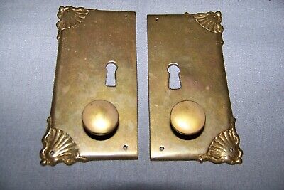 Vintage, Cast Brass Keyhole Cover Plates, With Pull Knob