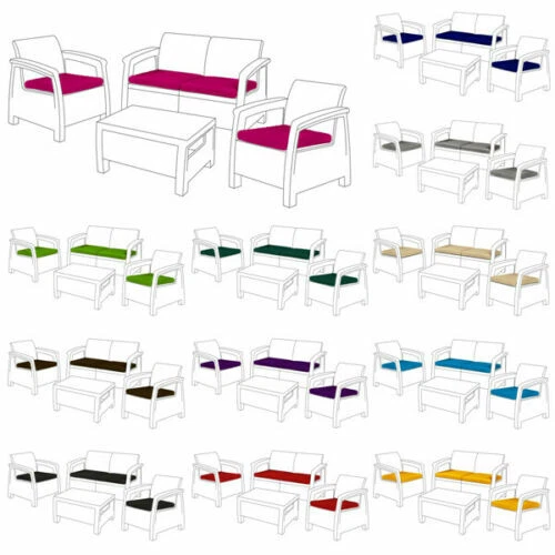 REPLACEMENT 4PC SEAT Cushions Set Keter Corfu Garden Rattan Furniture