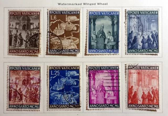 Italy Vatican City Citta’ Del Vaticano 1949 Anno Santo - 8 Stamps U