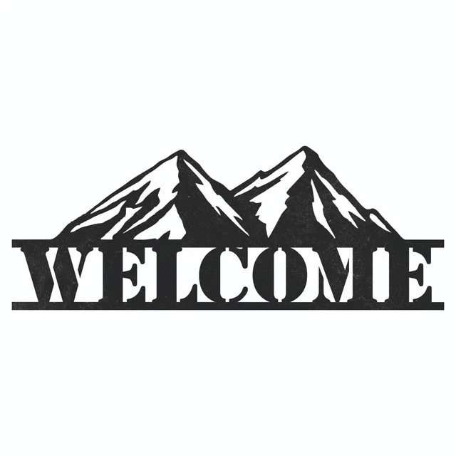 MOUNTAIN WELCOME DXF Sign Plasma Laser Waterjet Plotter Cut Vector CNC ...