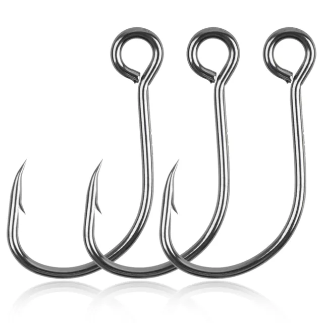 100Pcs Inline Single Hooks Replacement Fishing Hooks for Lures Baits Size 4#-2/0