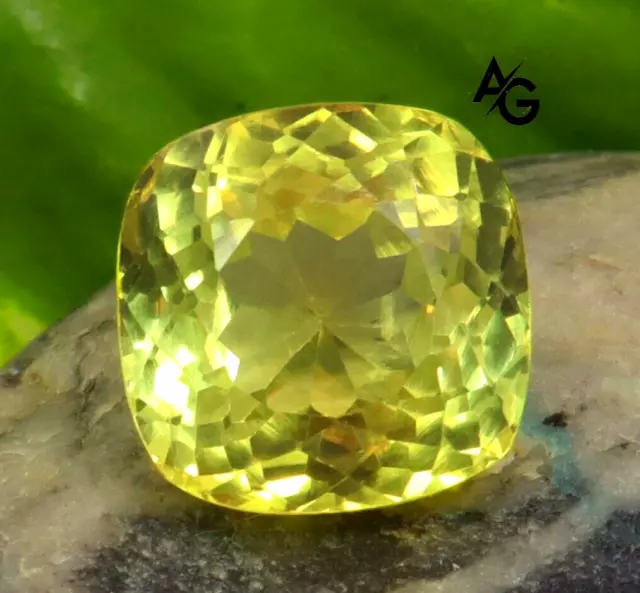 AAA+ 14.80Ct Natural Yellow Ceylon Sapphire Cushion Cut Loose Gemstone Certified